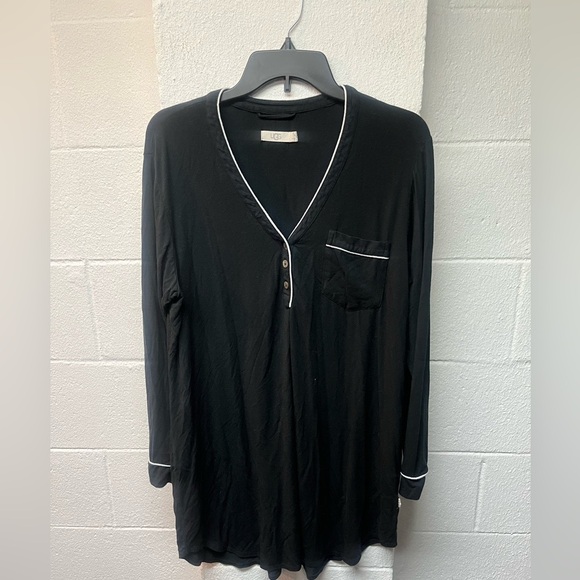 UGG Other - UGG. Black Long Sleeve Nightshirt with White Trim